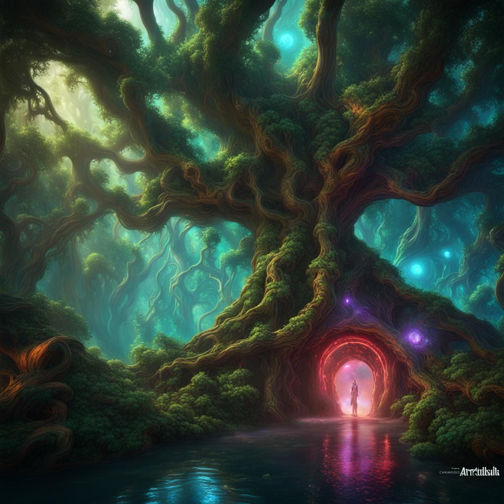 Luminous Jungle Vines and Wizard Portal Nebula