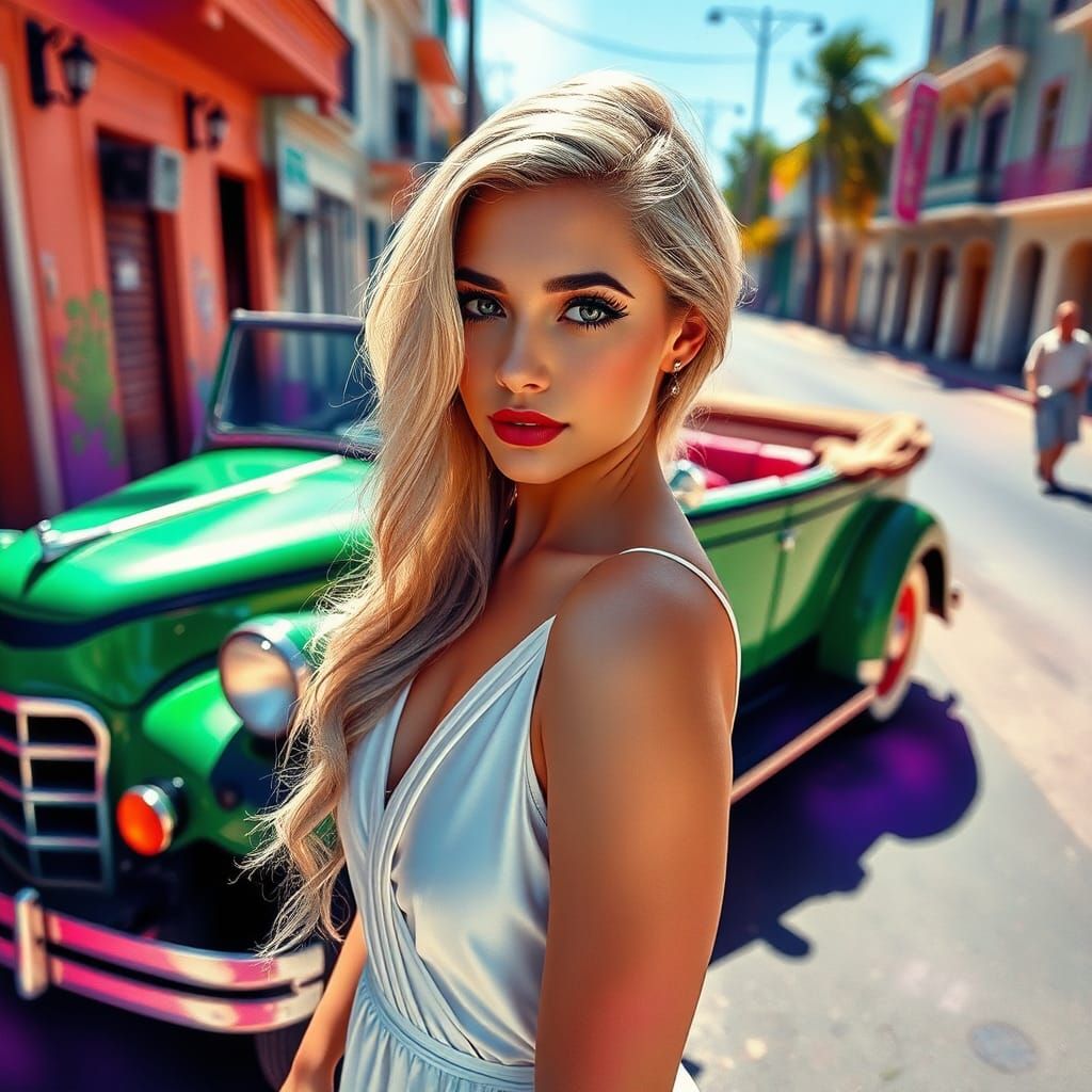 Beautiful Woman in Havana, Digital Art