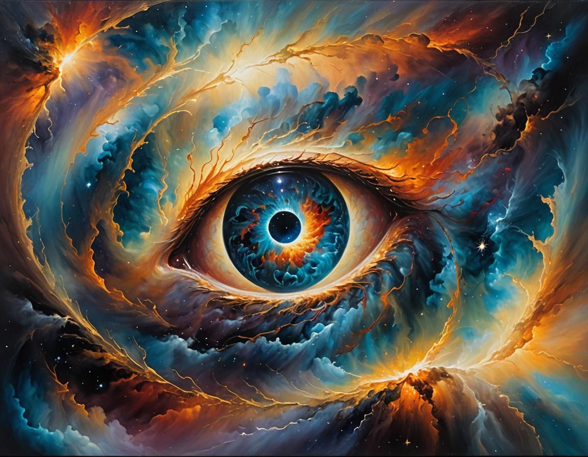 Cosmic God's Eye in Impasto Style