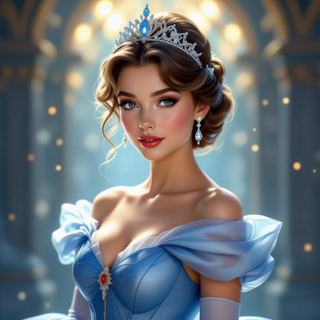 Cinderella Portrait in Dramatic Realism Style
