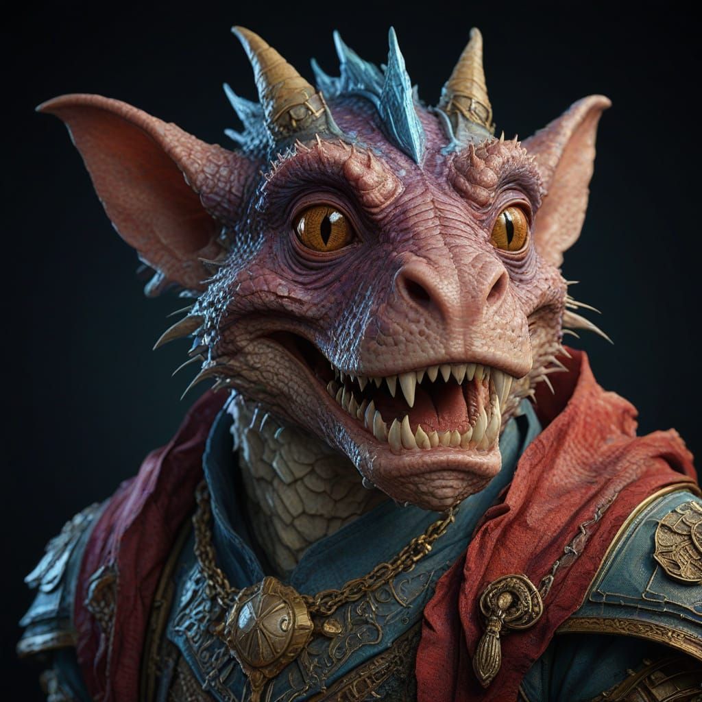 Ancient Kobold Sage in Vivid, Hyperdetailed Portrait