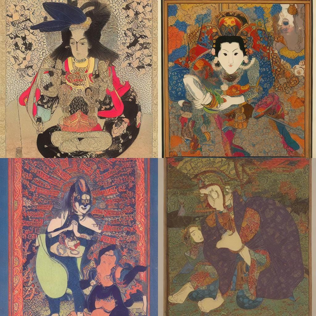 Grotesque Genie in Mixed Art Styles