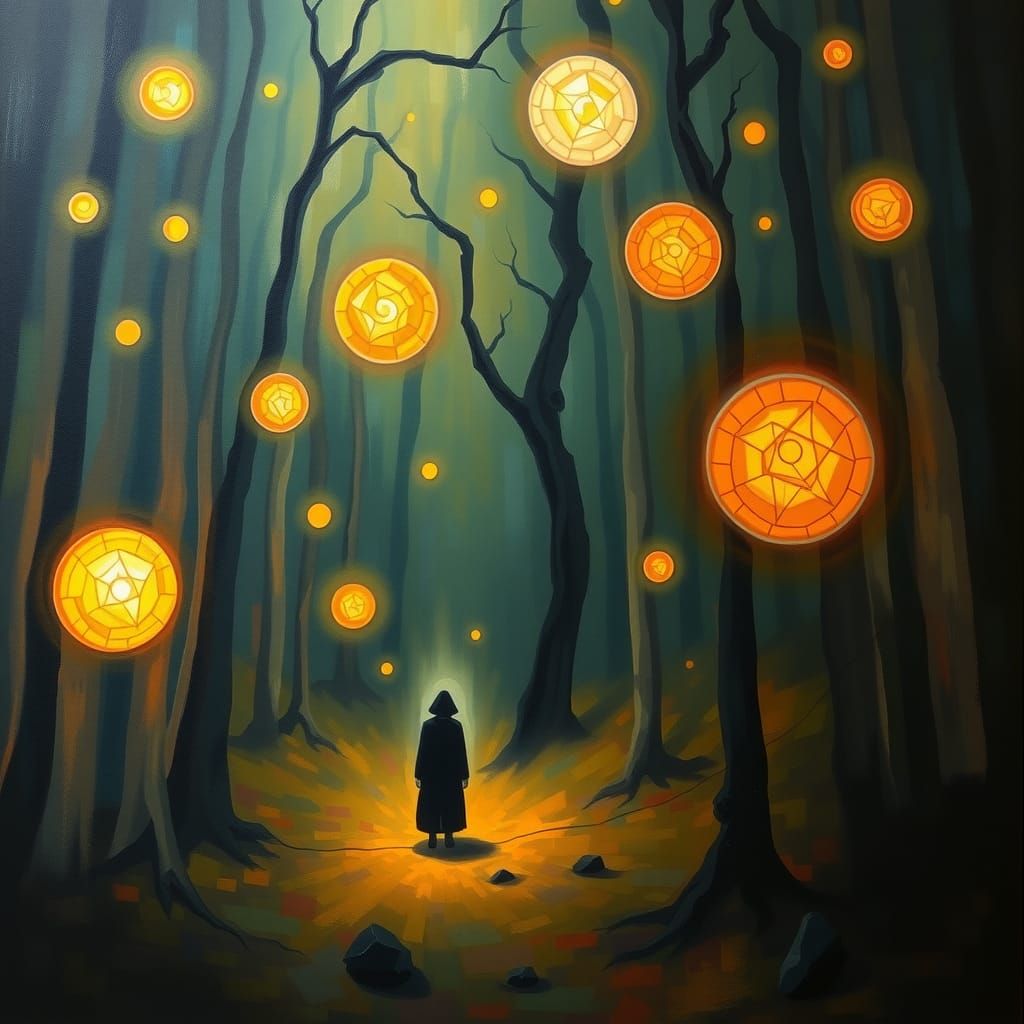 Mystical Forest: A Rothko and Chagall Inspired Dream