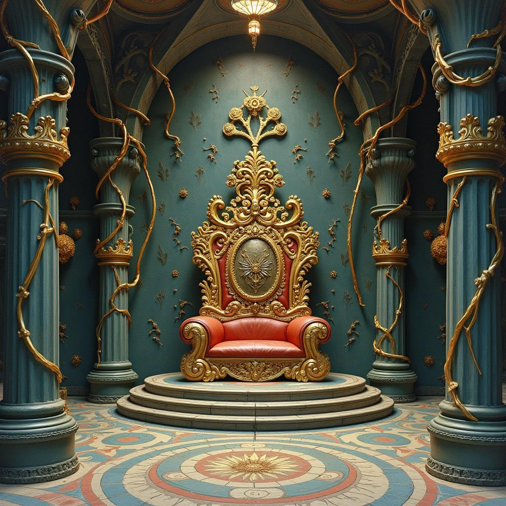 Ornate Throne Room in a Fantasy Palace