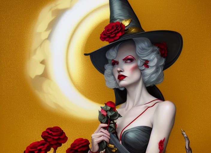Wicked Witch Pin-Up in Hyper-Realistic Style