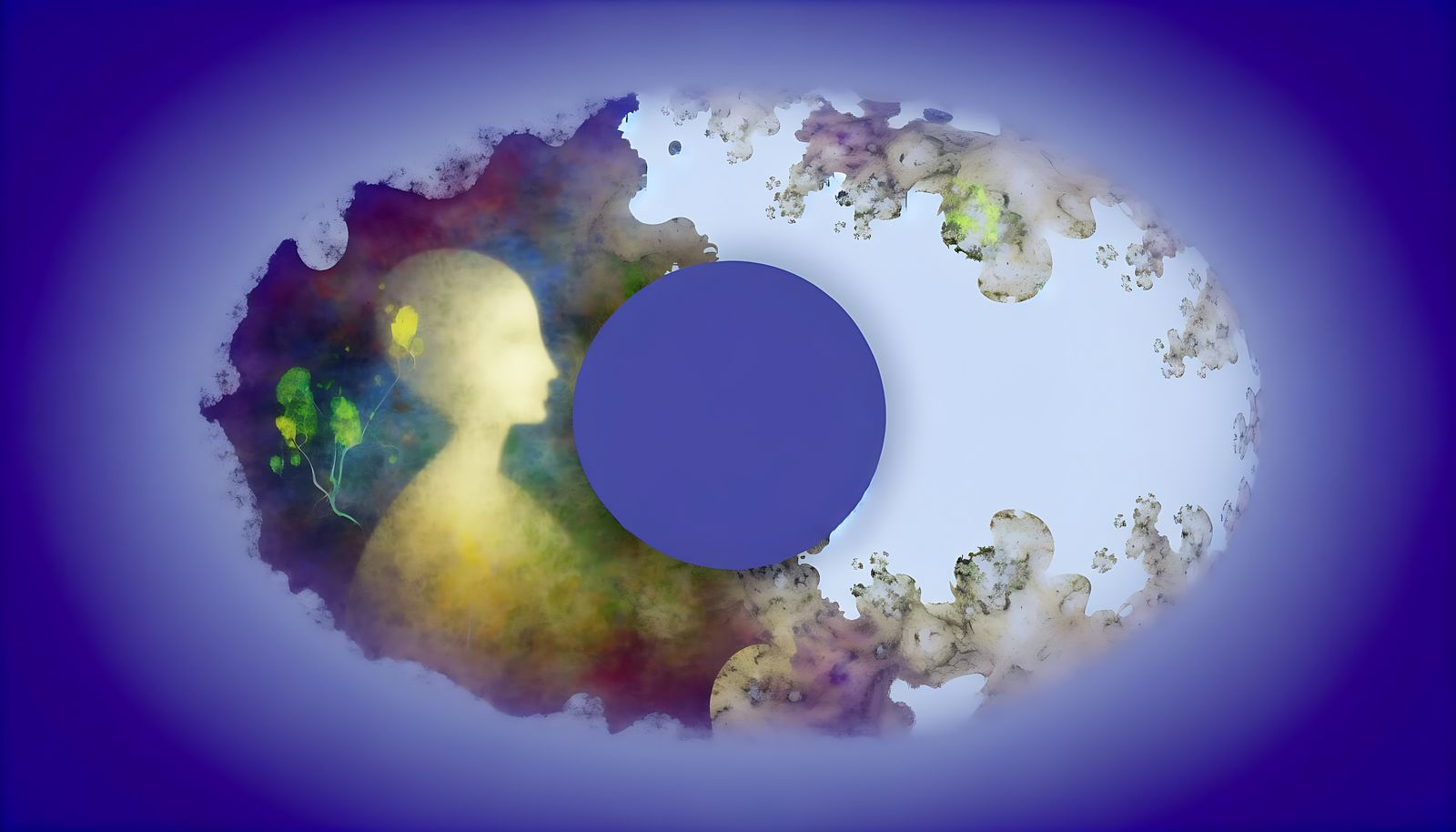 Ethereal Woman in Void Nature Background