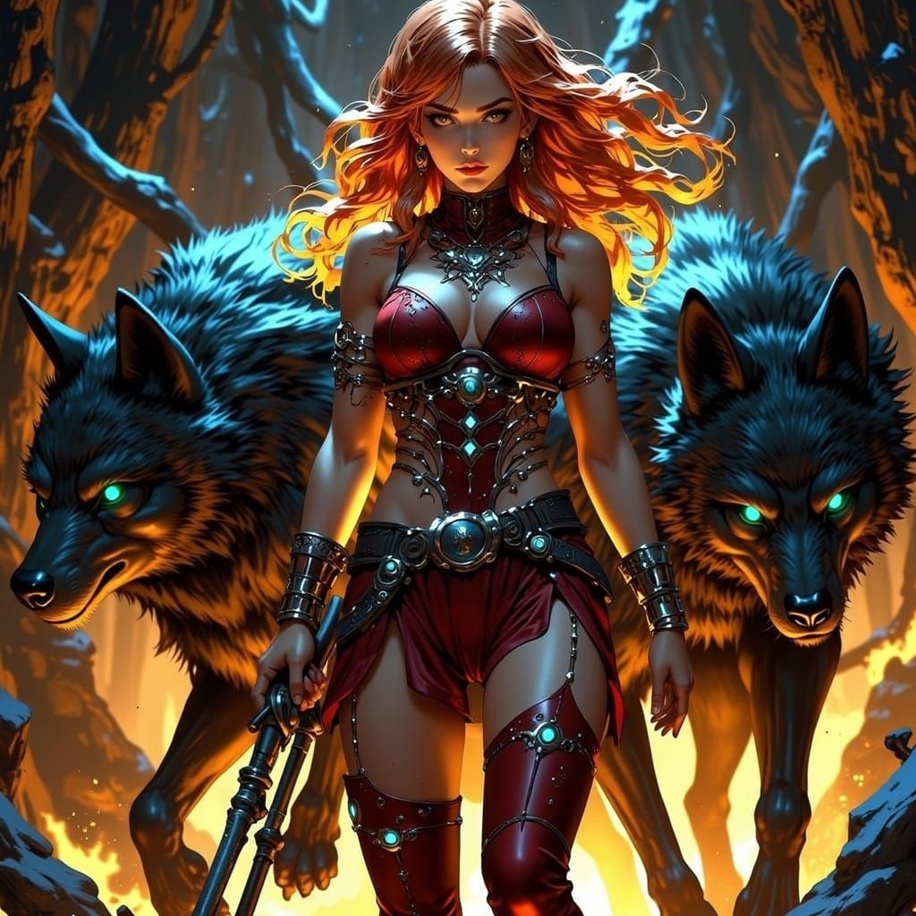 Anime Beast Tamer with Wolves in 4K