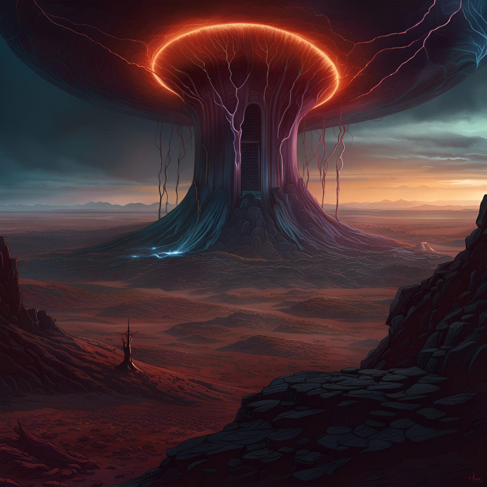 Electric Nightmare Landscape Inspired by Stålenhag