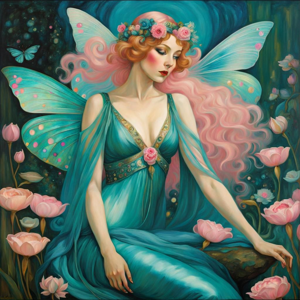 Mystical Elf Fairy in Burlesque Pose