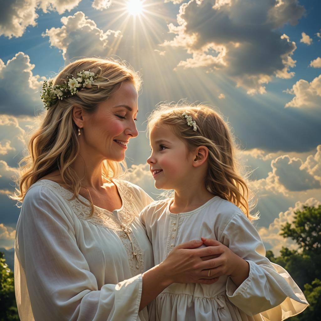 Healing Bond: Mother and Child in Divine Light