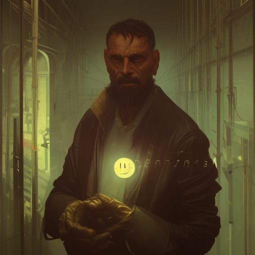 Sinister Man Behind Bars: Hyperdetailed Concept Art