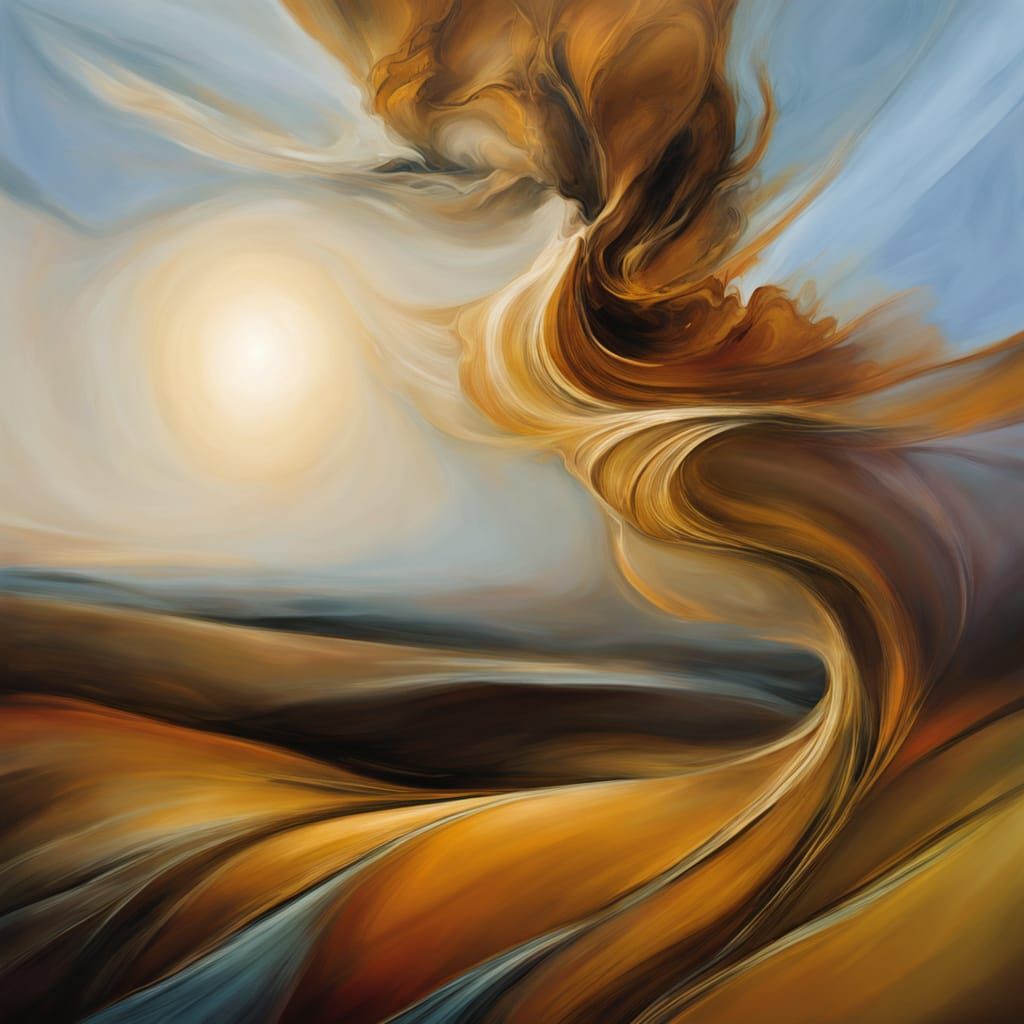 Abstract Golden Hour Landscape with Vibrant Colors