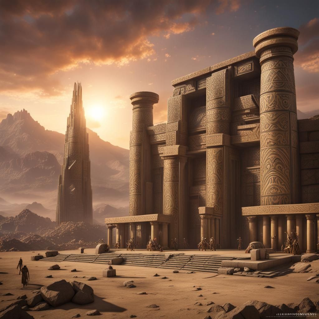 Assyria Established in 2500 BC: Detailed Matte Painting