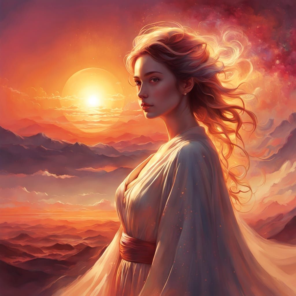 Glowing Horizon Sunrise Inspiring Digital Art