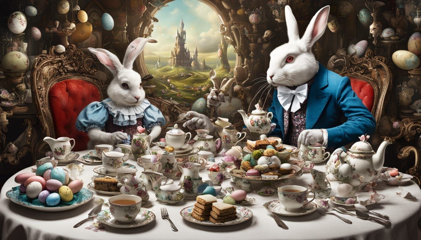 Easter Tea Party in Wonderland, a Dreamlike Celebration