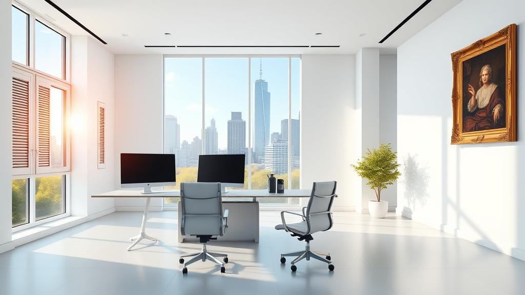Modern Tech Office with Old Masters Art