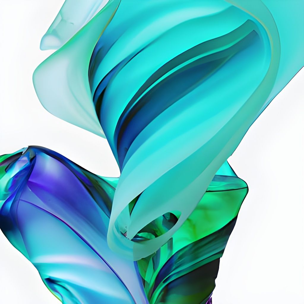 Abstract Swirls in Watercolour with 3D Rendering