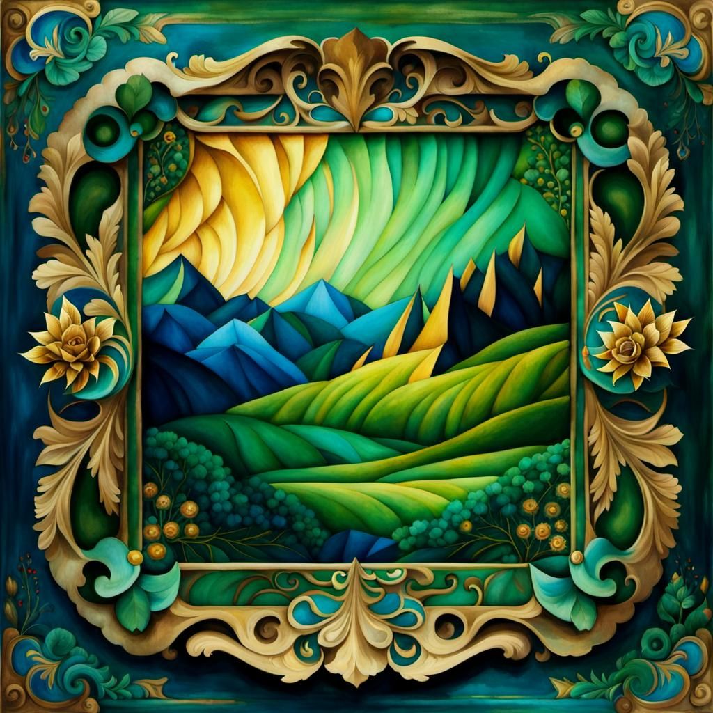 Surreal Landscape With Hidden Presence, Vintage Style