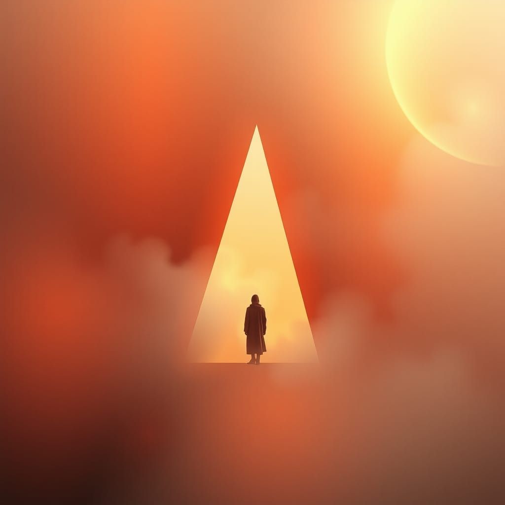 Ethereal Figure in Dreamlike Surrealist Landscape