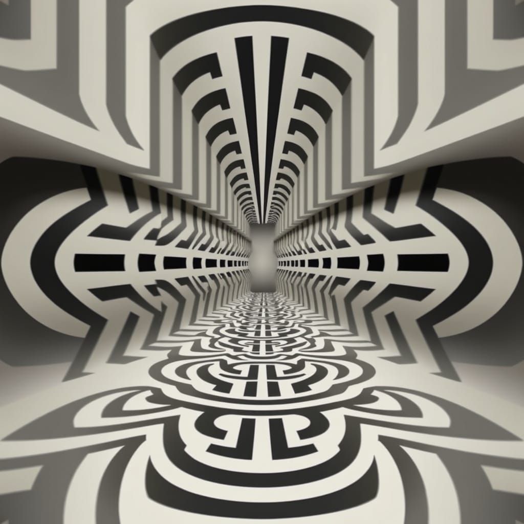 Surrealist Sculpture in Geometric Patterns