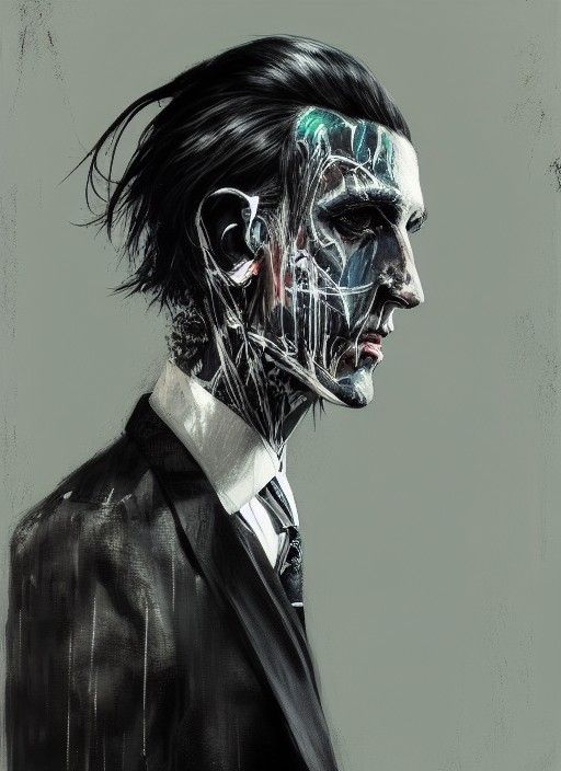 Elegant Portrait of Chris Motionless in Painterly Style
