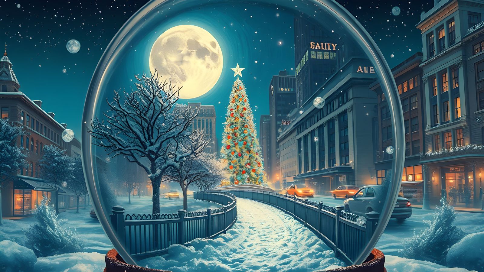 Snow Globe Winter Scene in New York City