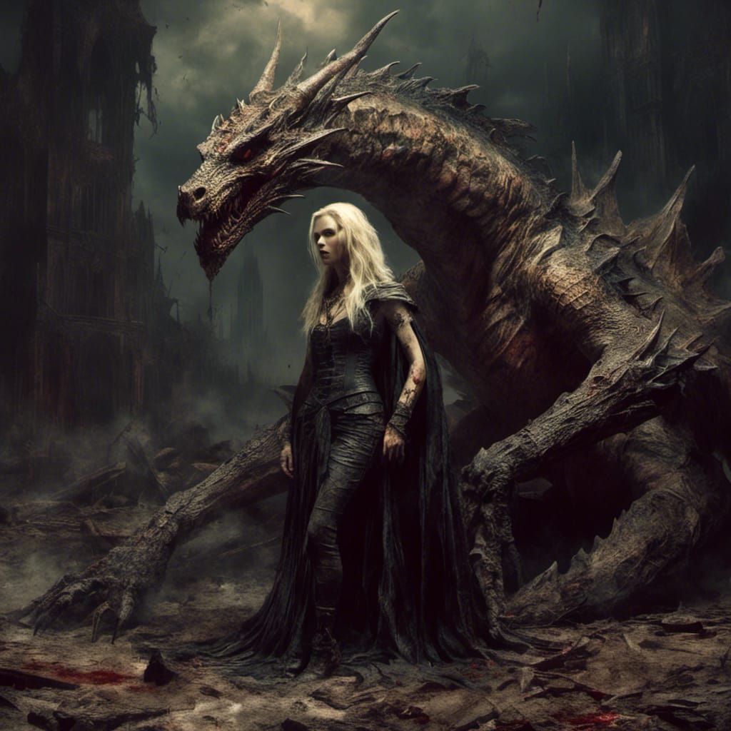 Vampire Queen and Dragon: Macabre Portrait