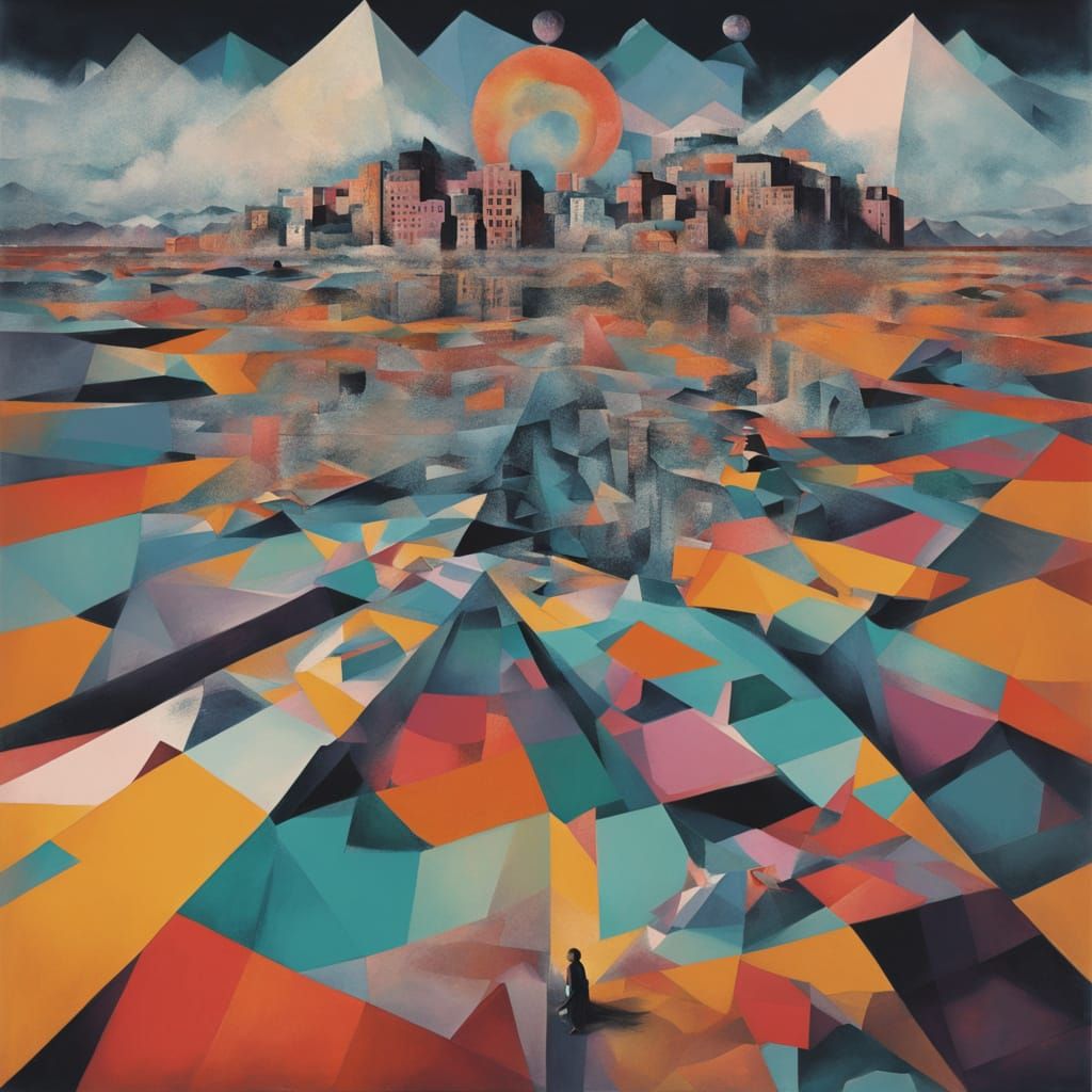 Abstract Geometric Portrait of Spectral Acrobat