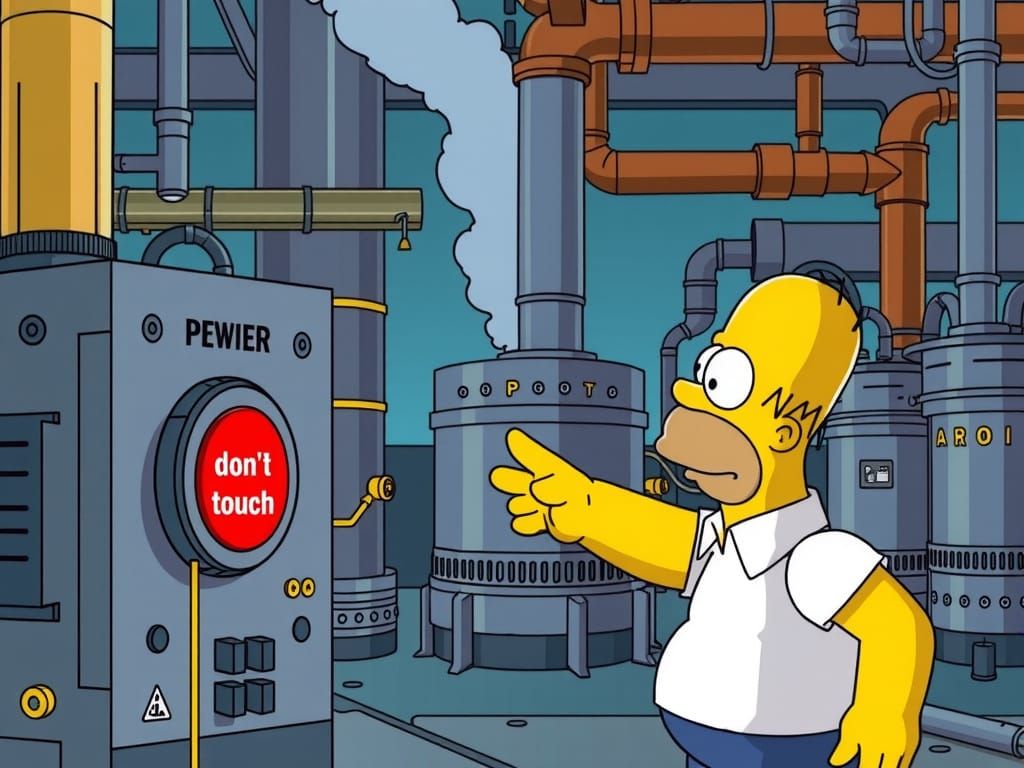Homer Simpson at Power Plant's Nuclear Control