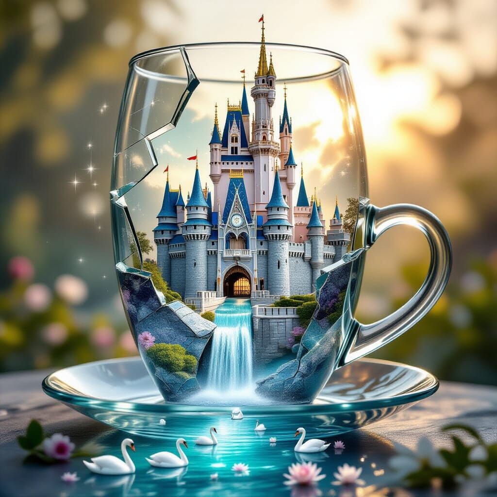 Medieval Castle Emerges from Broken Goblet