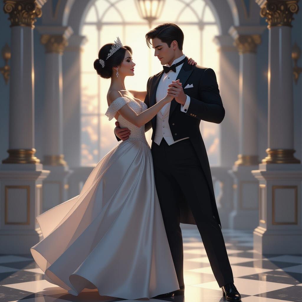 Emperor and Princess Waltz in Dramatic Light