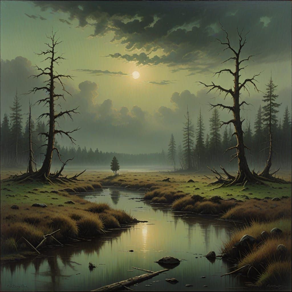 Dawn in a swamp