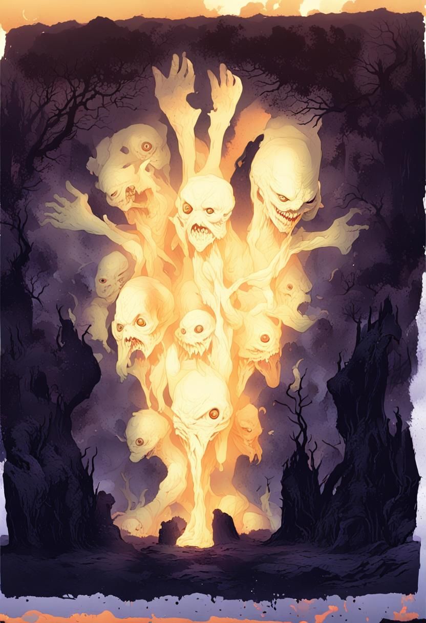 Gory Horror Comic: Composite Humanoid Creature