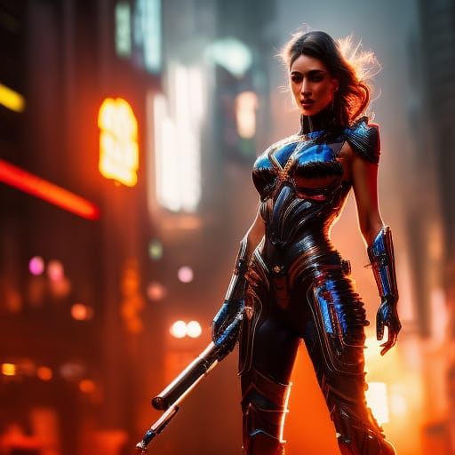 Nightclub Dancer in Cyberpunk Graffiti Splash Art