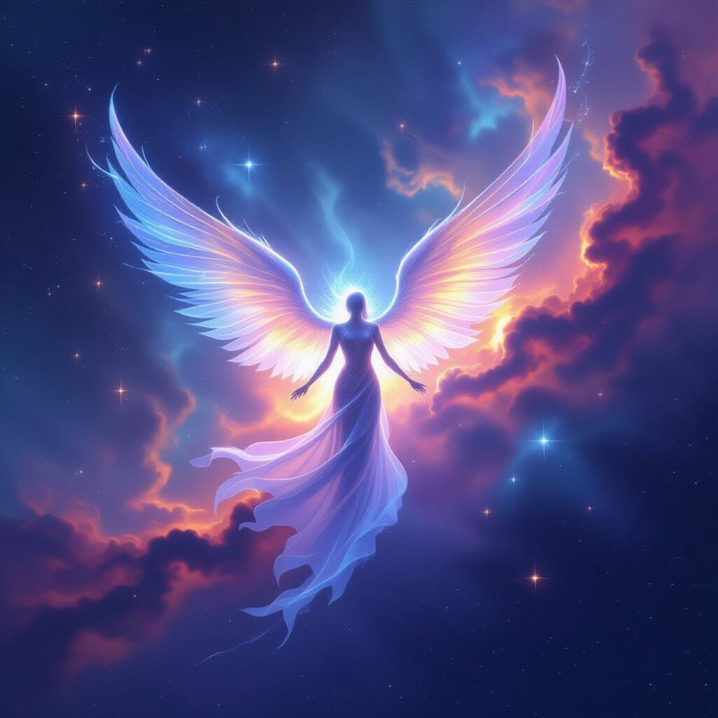 Ethereal Starlight Being in Cosmic Void