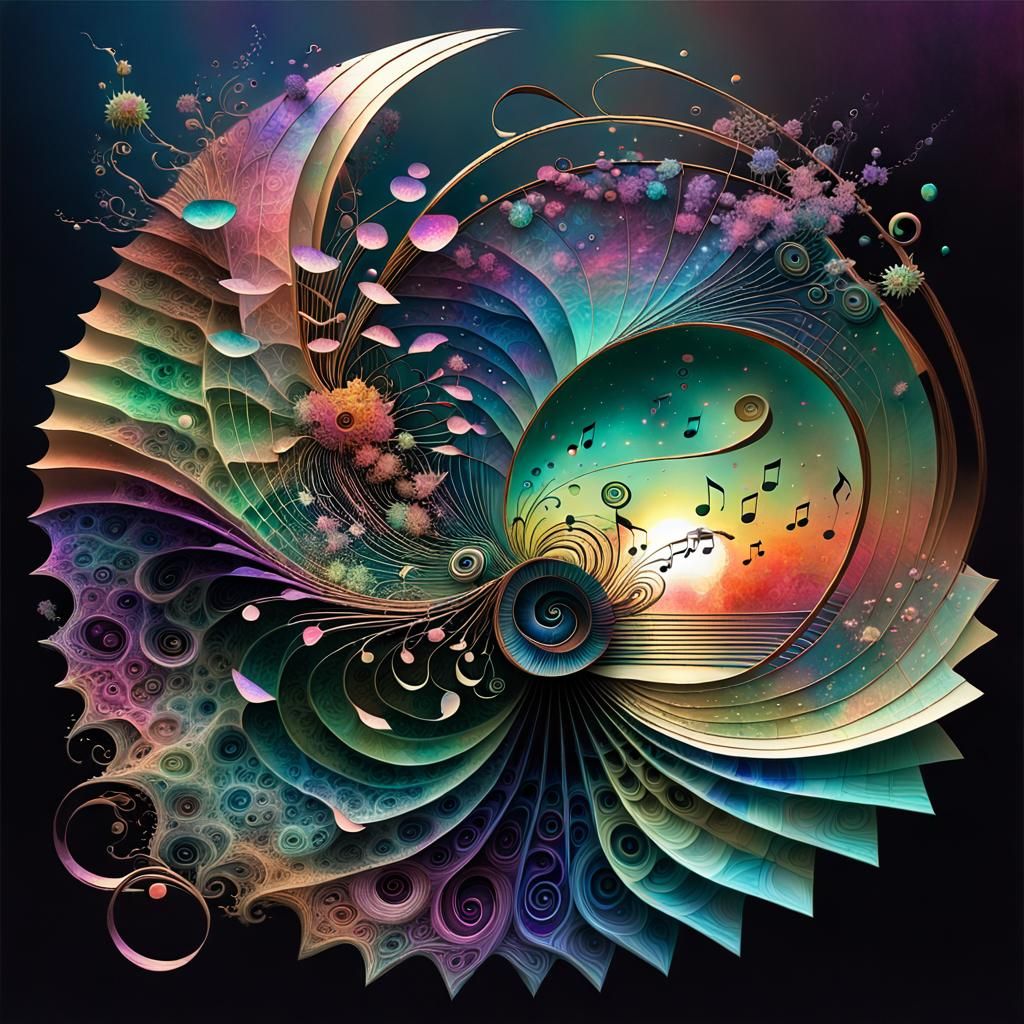 Ethereal Music Sculpture in Nebula Galaxy