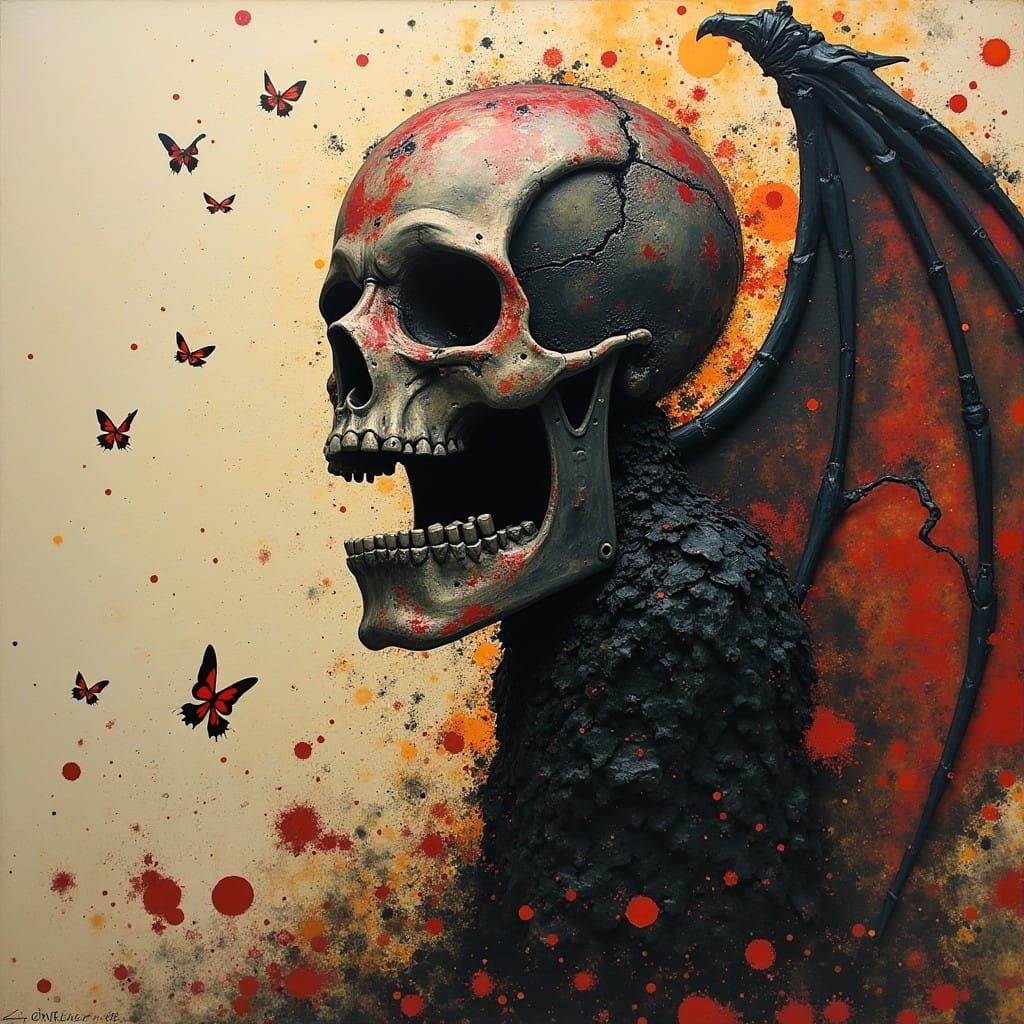 Dark Futuristic Sculpture in Industrial Style