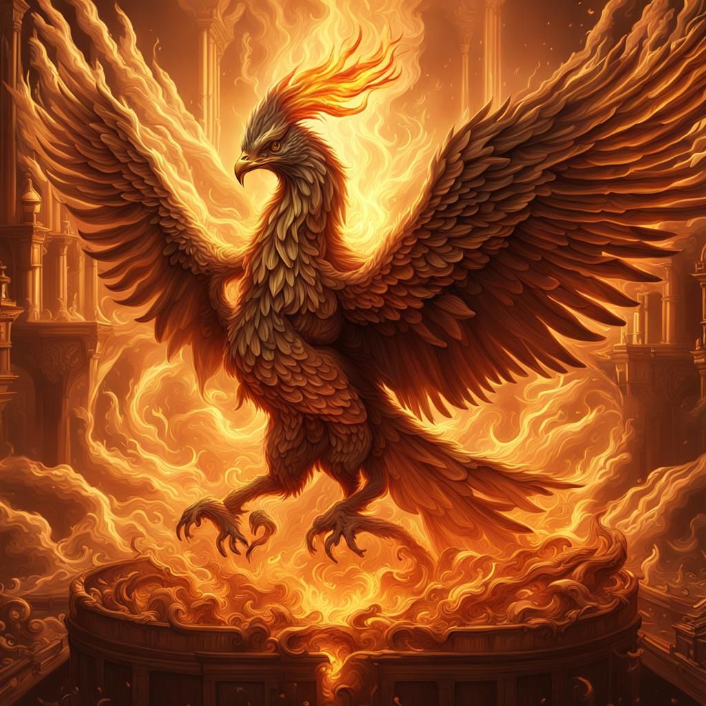 Phoenix Rising: Sepia Art Illusion