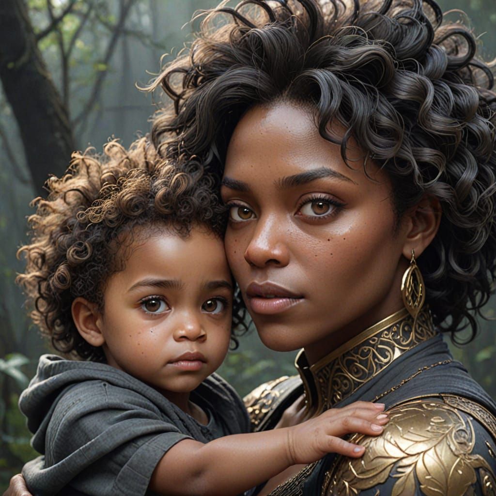 Tender Moment Between Grandmother and Grandchild in Hyper-Re...