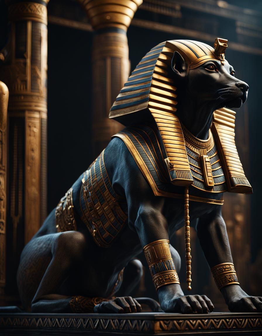 Anubis: Egyptian God of the Afterlife in Detailed Digital Ar...