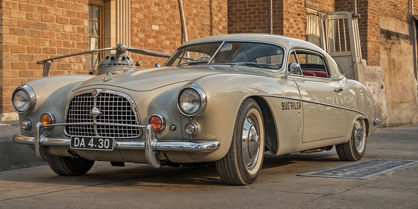 1953 Silver Car in Cinematic Style