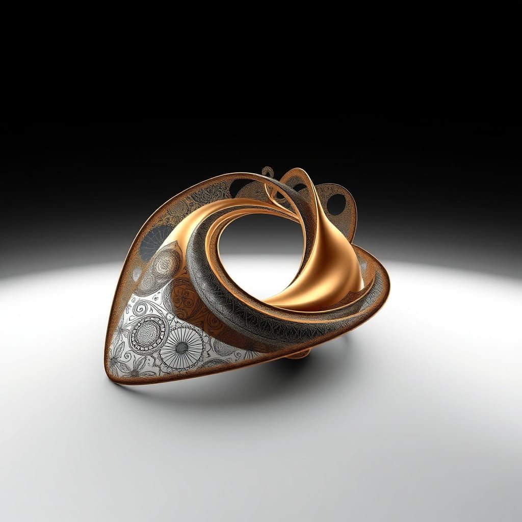 Bronze and Black Abstract Fractal Art