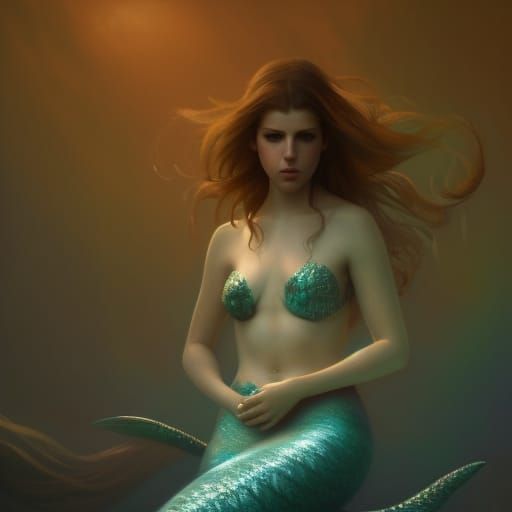 Anna Kendrick as Mermaid: Hyperdetailed Concept Art