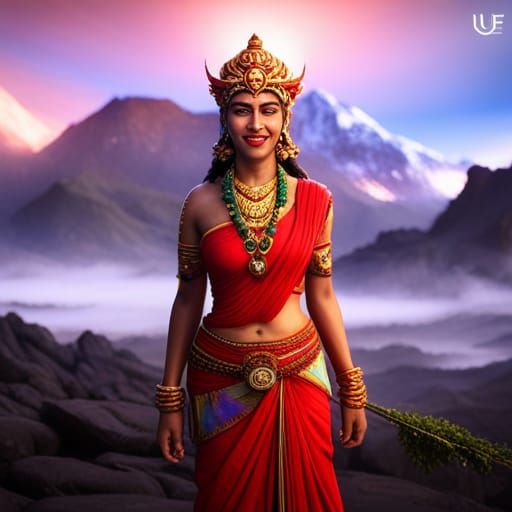 Kumari: Living Goddess of Nepal, Detailed Matte Painting