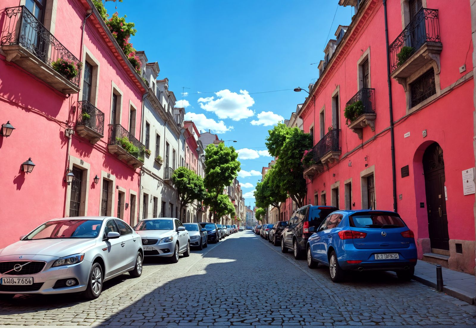 Vibrant Urban Street Scene in HDR