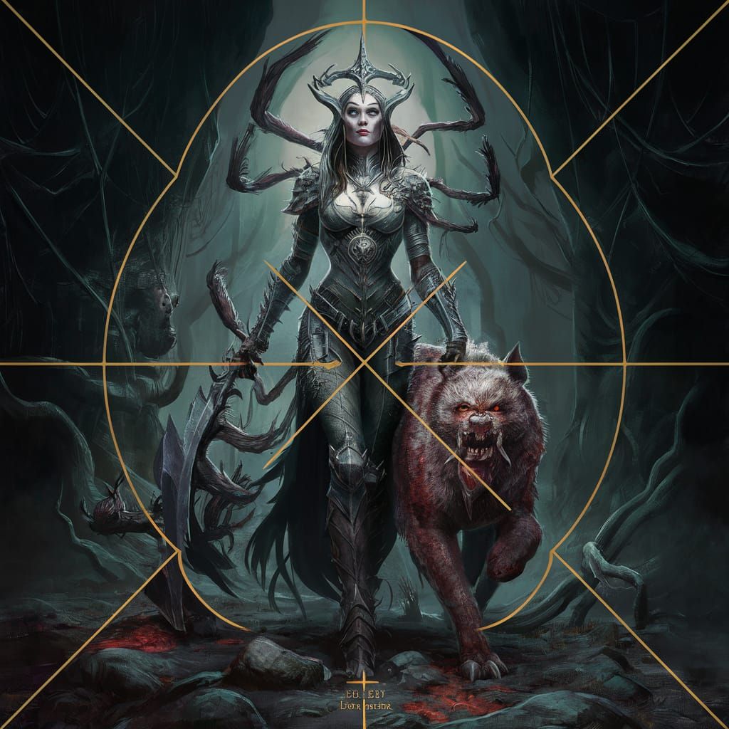 Drow Cleric of Lolth: A Dark Fantasy Illustration