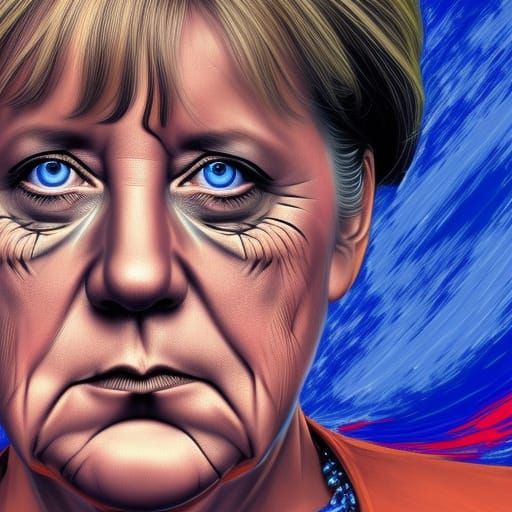Hyperrealistic Comic Art Portrait of Angela Merkel