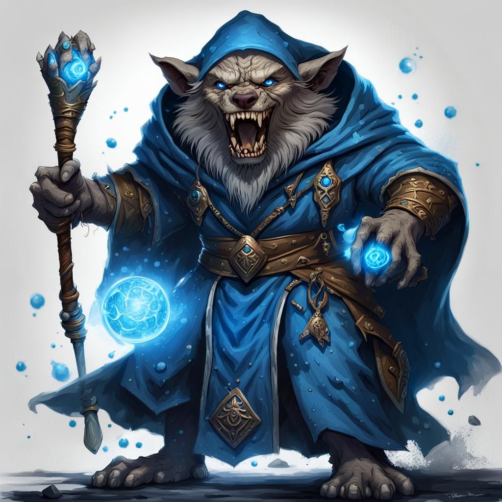 Gnoll Warlock Illustration: Diabolical Power in Fantasy Art