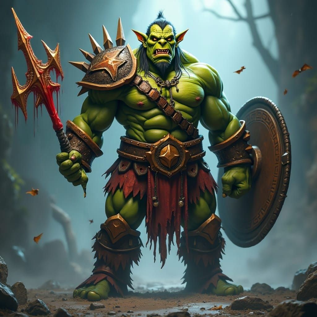 Fearsome Orc Warrior in Heavy Armor