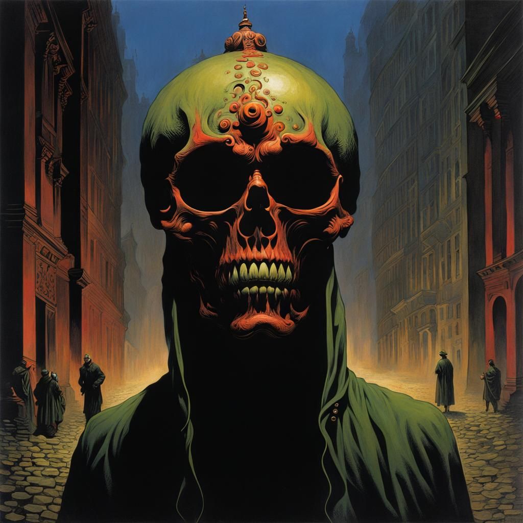 Eerie Figure in Dark Surrealist Style